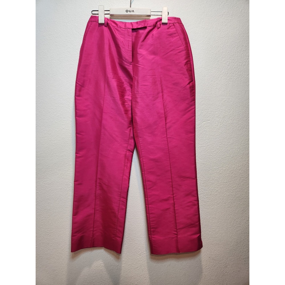 Ann Taylor Hot Pink Straight-Leg Trousers